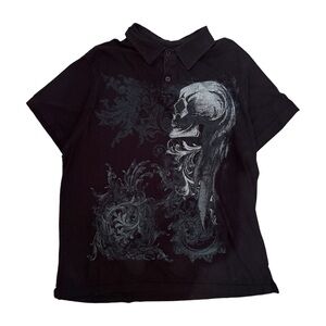 Y2K Skull Polo Shirt